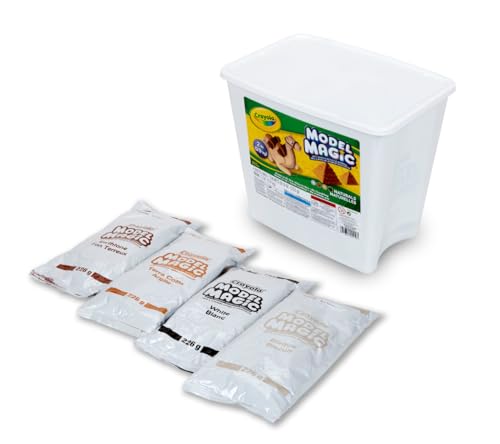 Crayola Model Magic Naturals, 4 Packs (8oz ea), Bulk Modeling Clay Alternative, Craft Supplies for Classrooms, 2 lb. Bucket - color: Natural