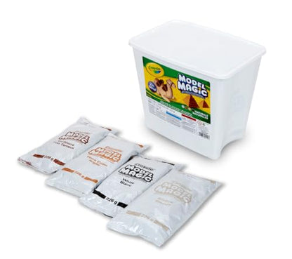 Crayola Model Magic Naturals, 4 Packs (8oz ea), Bulk Modeling Clay Alternative, Craft Supplies for Classrooms, 2 lb. Bucket - color: Natural