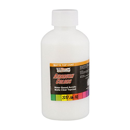 US Art Supply Clear Matte Acrylic Airbrush Paint (8 oz) - Protective Top Coat for Acrylic Painting, Paper, Canvas, Wood & Fabric