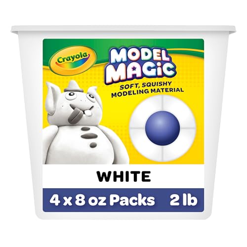Crayola Model Magic White, 4‑Pack (8 oz Each), Teacher Must Haves & Classroom Essentials, Air‑Dry Modeling Material for Kids, Sculpting Craft Clay Alternative, Ages 3+ - color: White