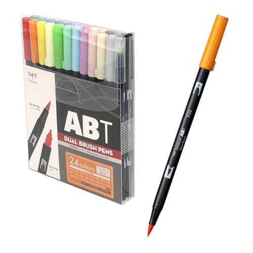 Tombow Dual Brush Pen ABT Twin Type Graphic Marker, Assorted