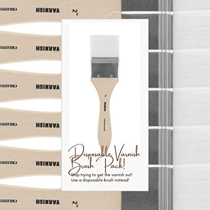 Jerry's Artarama InstaVar™ Gloss Picture Varnish & Varnish Brush Sets - Perfect for Varnish Paintings, Artists, Professionals, Restoration, & More! - 3.4oz Bottle w/ Set of 6 Brushes - size: 3.4oz Bottle & Brushes