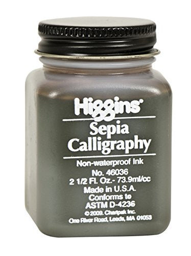 Higgins Sepia Calligraphy Ink, 2.5 Ounce (46036) - color: Sepia