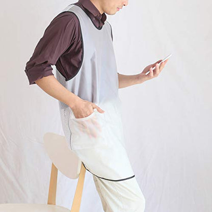 NEWGEM Waterproof Apron with Pockets for Women Cooking Painting Baking Gardening - color: White Transparent