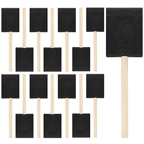 20 Pcs Foam Paint Brushes, 2 Inch Wood Handle Sponge Brushes for Painting, Foam Brushes for Staining, Varnishes, and DIY Craft Projects - color: Black, size: 20 PCS