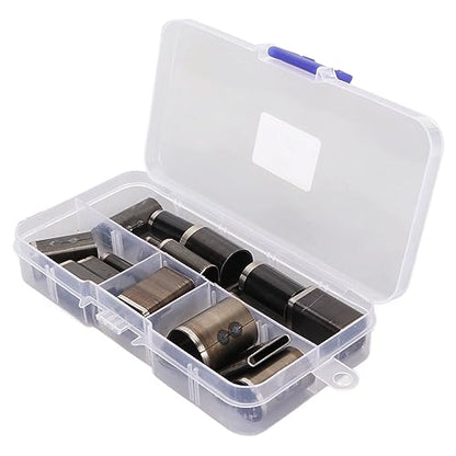 Generic 18Pcs Leather Cutter Punch, High Carbon Steel Assorted Shape Hollow Punch Cutter, Fabric Leather Clay DIY Tool with Transparent Storage Box