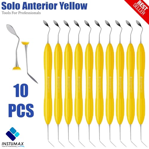 INSTUMAX® ARTE Solo Anterior Instrument Set – 10PCS Esthetic Composite Tools for Anterior Restorations – Dual-End Spatula Design for Labial Surface Modeling – Ergonomic, Stainless Steel Dental Kit