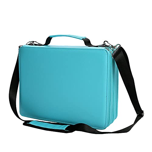 Marker Pen Organizer Case 168 Slots Large Capacity with Handy Wrap Portable Multilayer Holder for Watercolor Pencils & Gel Pen Markers - color: Blue, size: 168