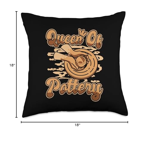 Professional Pottery Aprons Love Kit Tools Gifts Queen Pro Wheel Hobby Lover Pottery Throw Pillow, 18x18, Multicolor - size: 18x18
