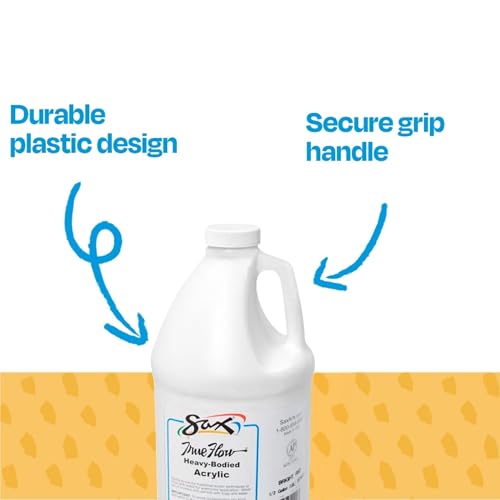 Sax Heavy Body Acrylic Paint for School and Arts and Crafts Use, Blockout White, 1/2 Gallon