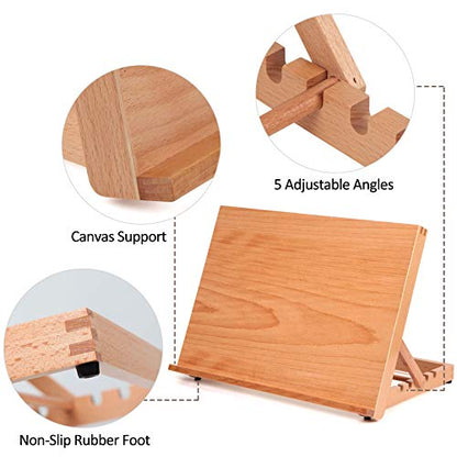 Falling in Art 5-Position Wood Drafting Table Easel Drawing and Sketching Board, 16 1/2 Inches by 12 1/8 Inches - style: 16 1/2 L * 12 1/8 W