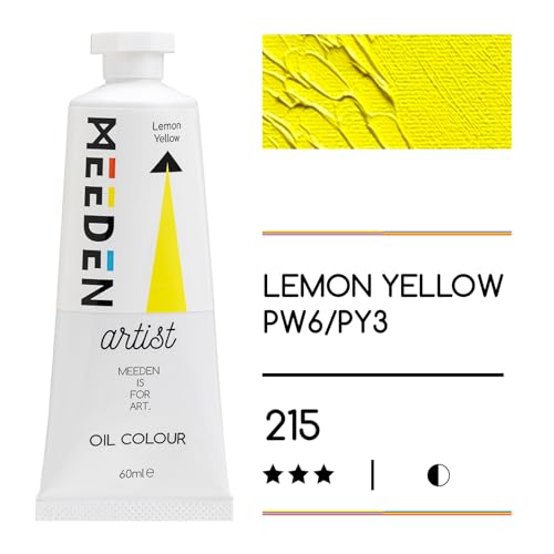 MEEDEN Artist Grade Oil Paint: Lemon Yellow - 60ml/2oz Tube - Professional Art Paints for Canvas Painting - color: Lemon Yellow, style: 60ml/2oz