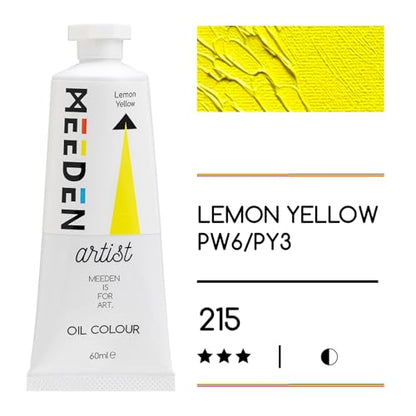 MEEDEN Artist Grade Oil Paint: Lemon Yellow - 60ml/2oz Tube - Professional Art Paints for Canvas Painting - color: Lemon Yellow, style: 60ml/2oz