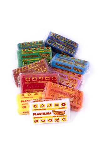 Jovi - Non-Hardening Modeling Clay, 10 Bars, Each 1.75oz, Total of 1.1 lb | Non-Toxic and Gluten-Free, for Arts and Crafts Projects, Endlessly Reusable Plasticine - color: Basic