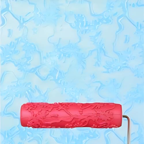 7"DIY Patterned Paint Roller | Decorative Art Texture Roller | Embossing Texture Rubber Roller Painting Supplies | Pattern Art Texture Tools for Household Wall Painting (BK069R) - style: BK069R