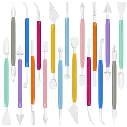 Clay Tools 18PCS Air Dry Clay Double-Ended Tool Kit Plastic Clay Sculpting Tools Set for DIY Pottery, Modeling Molding Polymer Clay