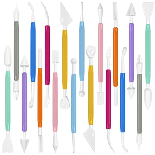 Clay Tools 18PCS Air Dry Clay Double-Ended Tool Kit Plastic Clay Sculpting Tools Set for DIY Pottery, Modeling Molding Polymer Clay