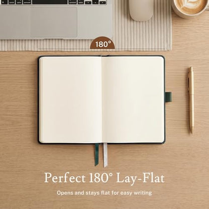PAGELYST Blank Journal Notebook, 200 Pages,4 Pack Leather Hardcover Notebook, A5 Medium 5.7'' x 8.3'', 100 GSM Thick Paper for Sketching, Drawing, Painting (Dark Green) - color: Dark Green, size: A5-Blank