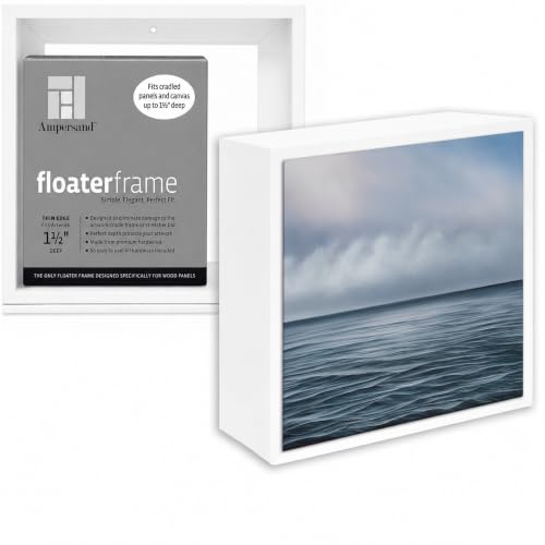 Ampersand Float Frame 1.5In Thin 6X6 White - color: White, size: 6x6