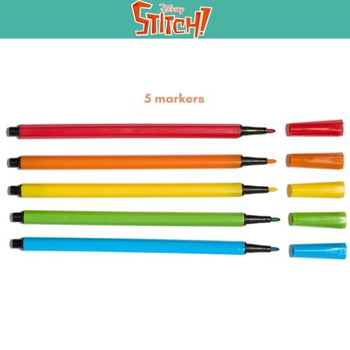 Disney Stitch Sketchbook for Kids with Washable Markers, 86 Blank Pages Spiral Bound, Turquoise - color: Stitch- Turquoise