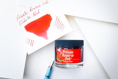 Private Reserve Premium Fountain Pen Ink, 60ml Bottle, Dakota Red | Premium fountain pen ink with smooth flow, rich color, and reliable everyday writing performance. - color: Dakota Red