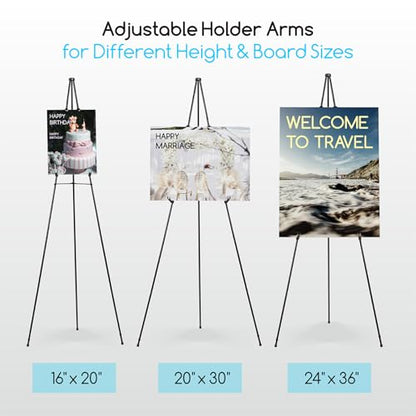 MEEDEN 2 Pcs Easel Stand for Painting and Display: 63" Art Metal Easel Sign Stand with Bag - Portable Foldable Instant Tripod Display Easel Stand for Wedding, Painting Canvas, Presentations, Posters - size: 2-PACK