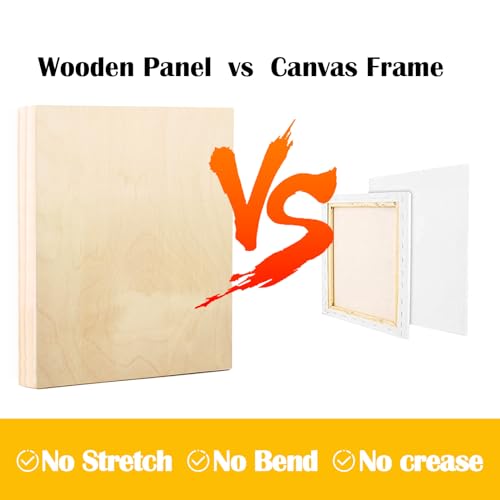 Falling in Art 2 Pack Unfinished Wooden Canvas Panels, 18x24 Gallery Birch Wood Panels Kit, 1 1/2" Deep Art Cradle Boards for Acrylic Painting, Pouring and Burning - size: 18*24 2 Pack