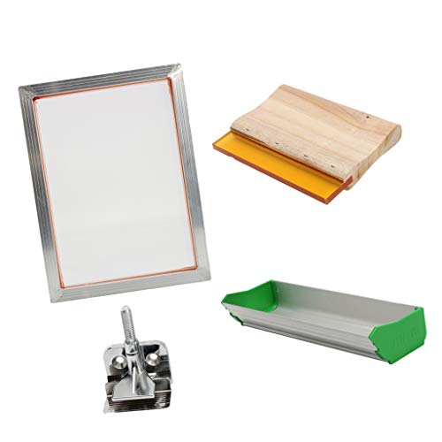 High-Precision Silk Screen Printing Frame Kit for T-Shirts DIY,with Plastic Scraper Squeegee and Hinge Clamp - Perfect for Woven Fabric and Crafts Accessories, Ideal for Small