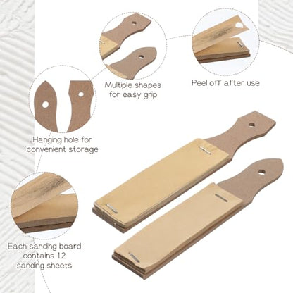 6 PCS Sandpaper Sharpener for Pencil Pointers, Sketch Sandpaper Sharpener for Artists, Blending Stumps Sandpapers for Drawing, Art Sketch Drawing Tool