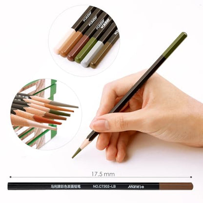 Marie's Professional Charcoal Drawing Set - Premium Artist Sketching Pencils for Portraits & Fine Art - Ideal for Professional Artists & Studio Creation(Grey) - style: Grey (10pcs)