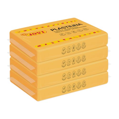 Jovi - Modeling Clay, 3 Pounds Total, 4 Non-Hardening Dark Yellow Bars | 0.77 lb each, Professional Arts and Crafts Non-Toxic and Gluten Free plasticine - color: Dark Yellow