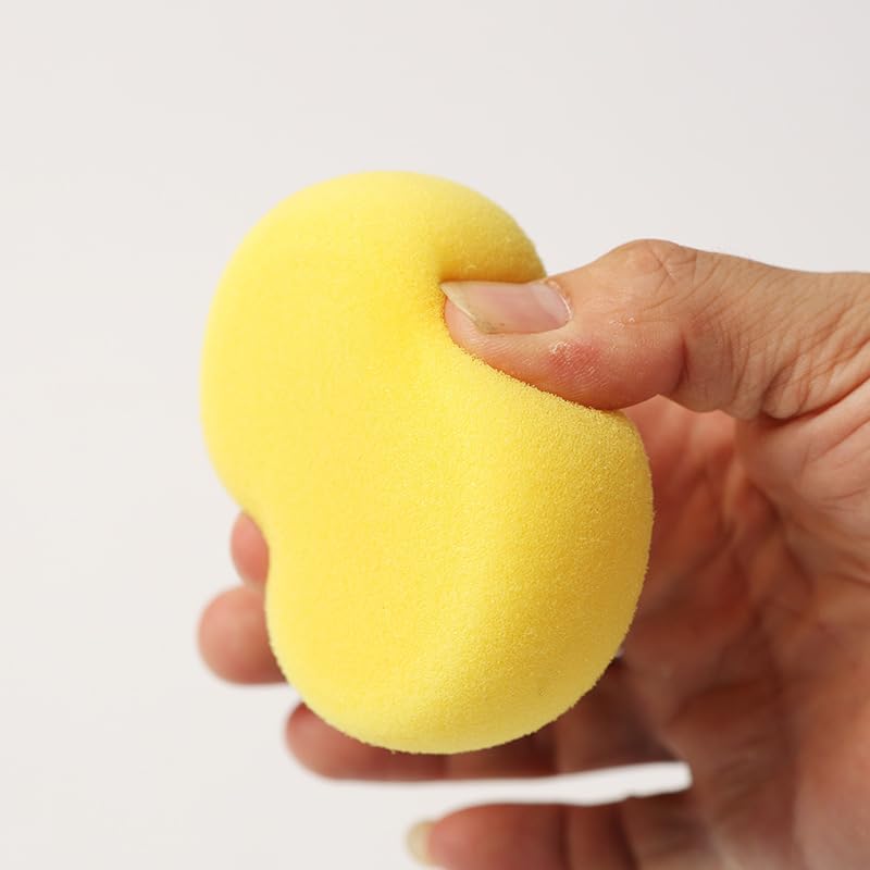 6 Pcs Pottery Tool Sponges for Clay, 4 Sponges with Stick 4 Sizes, 1 Round Sponge,1 Oval Sponge, Ceramic Trimming and Shaping Tools for Pottery Wheel and Clay Artists