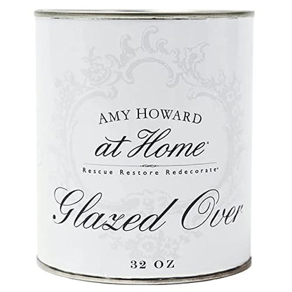 AMY HOWARD AT HOME - Glazed Over - Finishing Glaze For Faux Painting - Water-Based Clear Glazing Paint Medium for Custom Finishes On Wood, Metal, Fabric, Canvas, Walls and More - 32 OZ