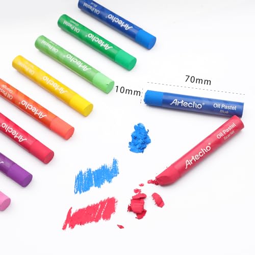 Artecho Oil Pastels Set of 48 Colors (10 x 70 mm) | With Pastel Paper Pad, For Art Painting, Drawing, Blending, For Artists, Beginners, Students, Teachers - style: 48 Colors with paper pad