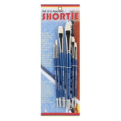 Creative Mark 6 Piece Short Handle Paintbrush Set, Perfect for Oil and Alkyd Painting, Traveling & Workshops, Assorted Sizes - size: Mixed