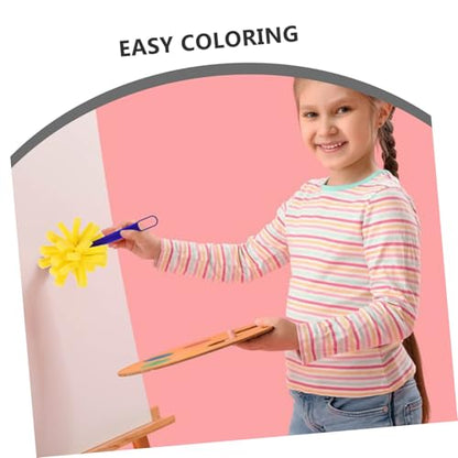 FOMIYES 10pcs Sponge Painting Brush Set with Plastic Handle, Textured Foam Paintbrushes for ’s Art Crafts and Stencil Painting