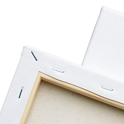 FIXSMITH Stretched Canvas- 6x8 Inch, Bulk Pack of 12, White Blank Canvases for Painting, Primed,100% Cotton,5/8 Inch Profile of Super Value Pack for Acrylics,Oils & Other Painting Media. - size: 6"x8"