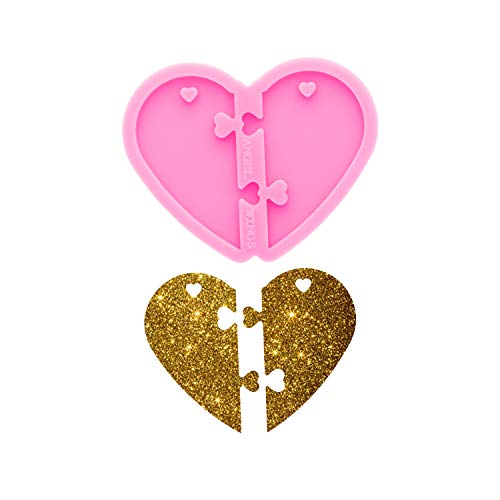 64Pcs Heart Silicone Keychains Molds Set- 4Pcs Different Heart Silicone Molds Epoxy Resin Mold, with Key Rings & Jump Rings for DIY Keychain Pendant, Necklace Jewelry Making Craft