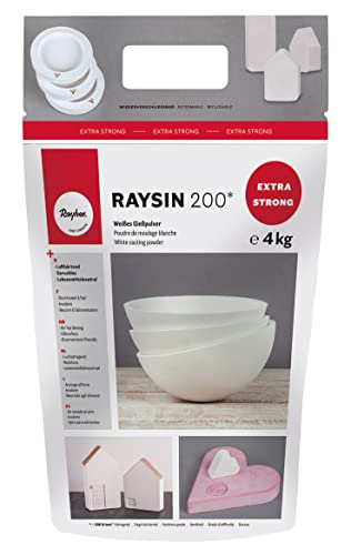 Rayher 34410102 Fine Casting Powder Raysin 200 for Crafts, Plaster of Paris for Modelling, White, 4 kg