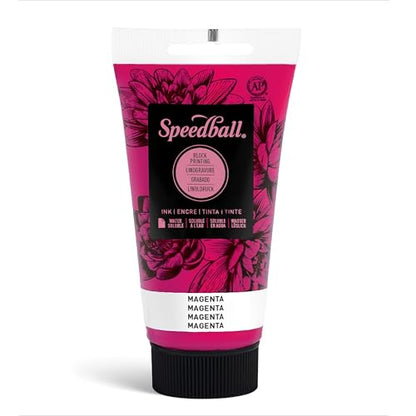 Speedball 3510 Water Soluble Block Printing Ink – Bold Color With Satin Finish AP Non-Toxic 2.5 Fl. Oz., Magenta - color: Magenta, size: 2.5 fl oz