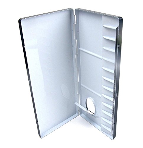 Aluminum Watercolor Palette 13 Well (10.0" x 4.3" x 0.8") - color: White, size: 13 Well (10.0" x 4.3" x 0.8")
