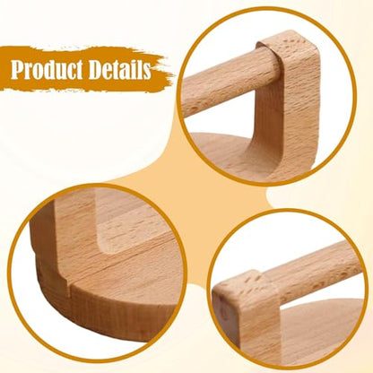 kowaku Printing Baren Wooden Block Printing Baren Printmaking Tool Hand Printing Press Tool Linocut Stamp Embossing Tool Comfortable Grip Beech Wood Sponge, Round Handle - color: Round Handle