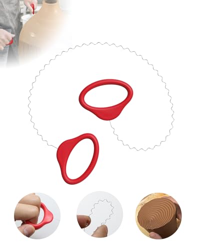 Pottery Wire Tool, Clay Cutting Wire, Red Handle Standard Pottery Wire Cutter, Pottery Wire Curly Cut Off Tool for Pottery and Clay Artists - color: Red