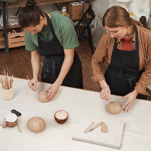 Imitation Linen Tablecloth 59x39 Inch Large - Cotton Canvas Drop Cloth Sheet for Table - Versatile Pottery Fabric Sheets for Painting, Ceramics, Wedging/Rolling Potters Clay with Tools (1pc)
