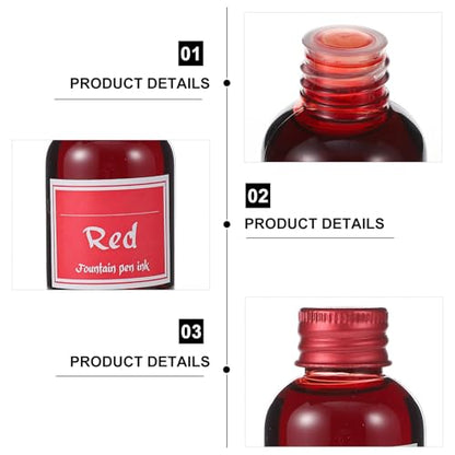 10 Bottles Non-Carbon Calligraphy Pen Ink for Dip Pens and Scrapbooks, Quick-Drying Dye-Based Ink with High Permeability, Suitable for Special Occasions and Sketching