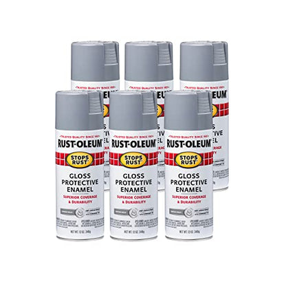 Rust-Oleum 7786830-6PK Stops Rust Spray Paint, 12 oz, Gloss Smoke Gray, 6 Pack - color: Gloss Smoke Gray, size: 12 Ounce (Pack of 6)