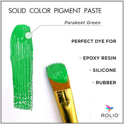 Rolio Green Pigment Paste for Epoxy Resin – Parakeet Green, 2oz Jar – Opaque Epoxy Colorant, Resin Dye Paste, High-Intensity Pigment Paste for Art, Jewelry, Crafts, Tumblers & DIY Projects - color: Parakeet Green