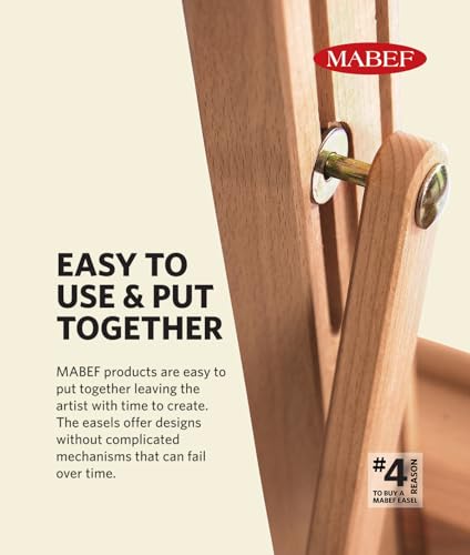Mabef M/24 Sketch-Box Table Easel, Oiled Beechwood Portable Easel-Box with Adjustable Canvas Holder, Indoor/Outdoor Use, Supports up to 18 lbs - style: Modern