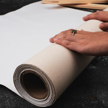 PHOENIX 36 Inch Wide x 3 Yard (9 Feet) Long Canvas Roll | 100% Cotton 11 Oz. Gesso Primed, Ready to Use Unstretched Professional Roll of Canvas for Oil & Acrylic Painting - size: 36 inch x 3 yard, style: 11 oz.