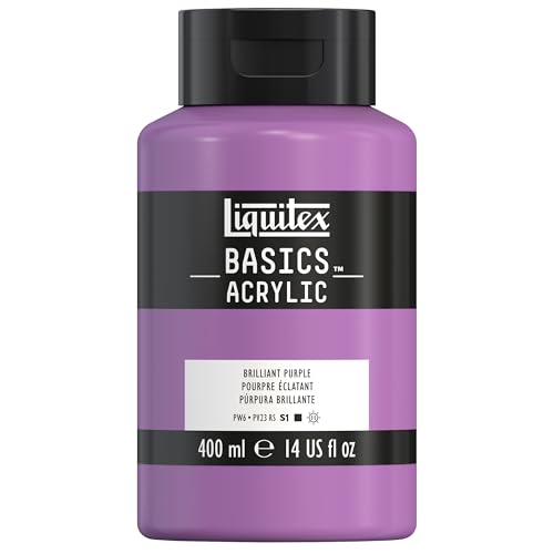Liquitex BASICS Acrylic Paint, 400ml (13.5-oz) Bottle, Brilliant Purple - color: Brilliant Purple, size: 13.5 Fl Oz (Pack of 1)